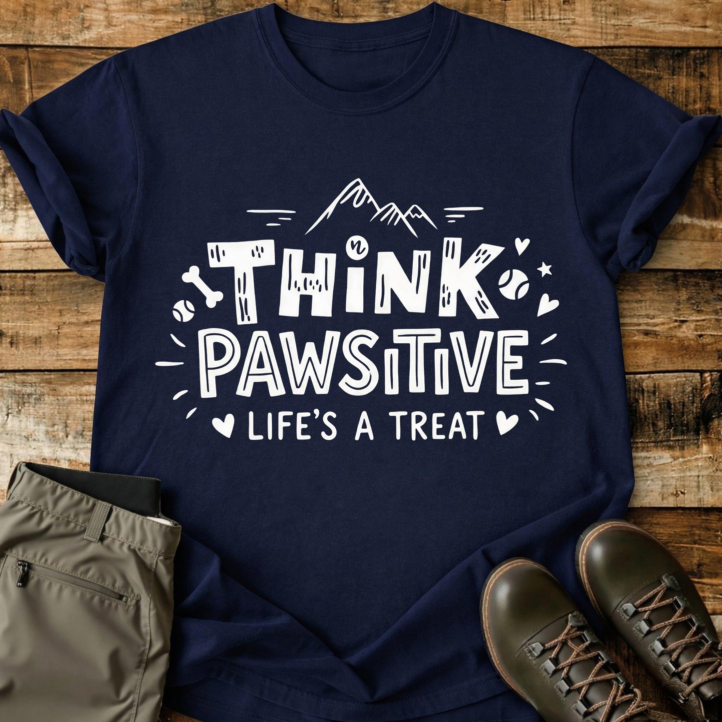 Think Pawsitive Life’s A Treat T-Shirt