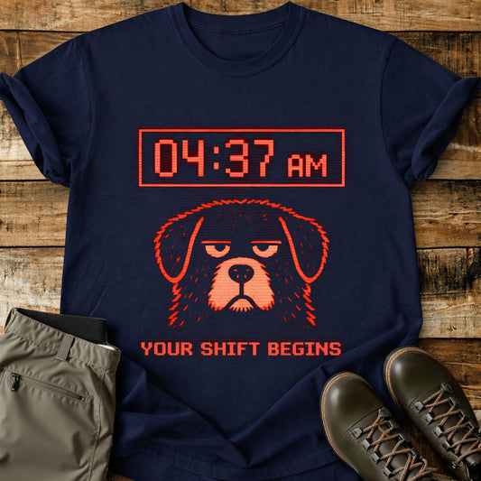 Your Shift Begins Dog Alarm Clock T-Shirt