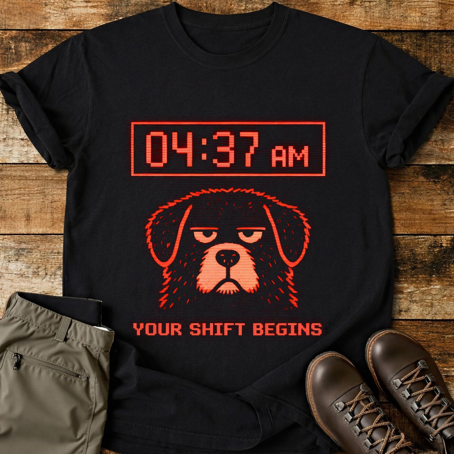 Your Shift Begins Dog Alarm Clock T-Shirt