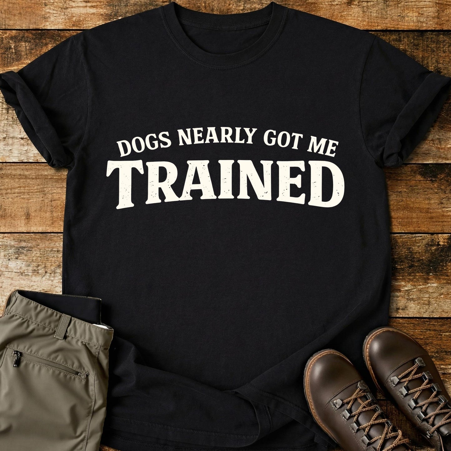 Dogs Nearly Got Me Trained Banner T-Shirt