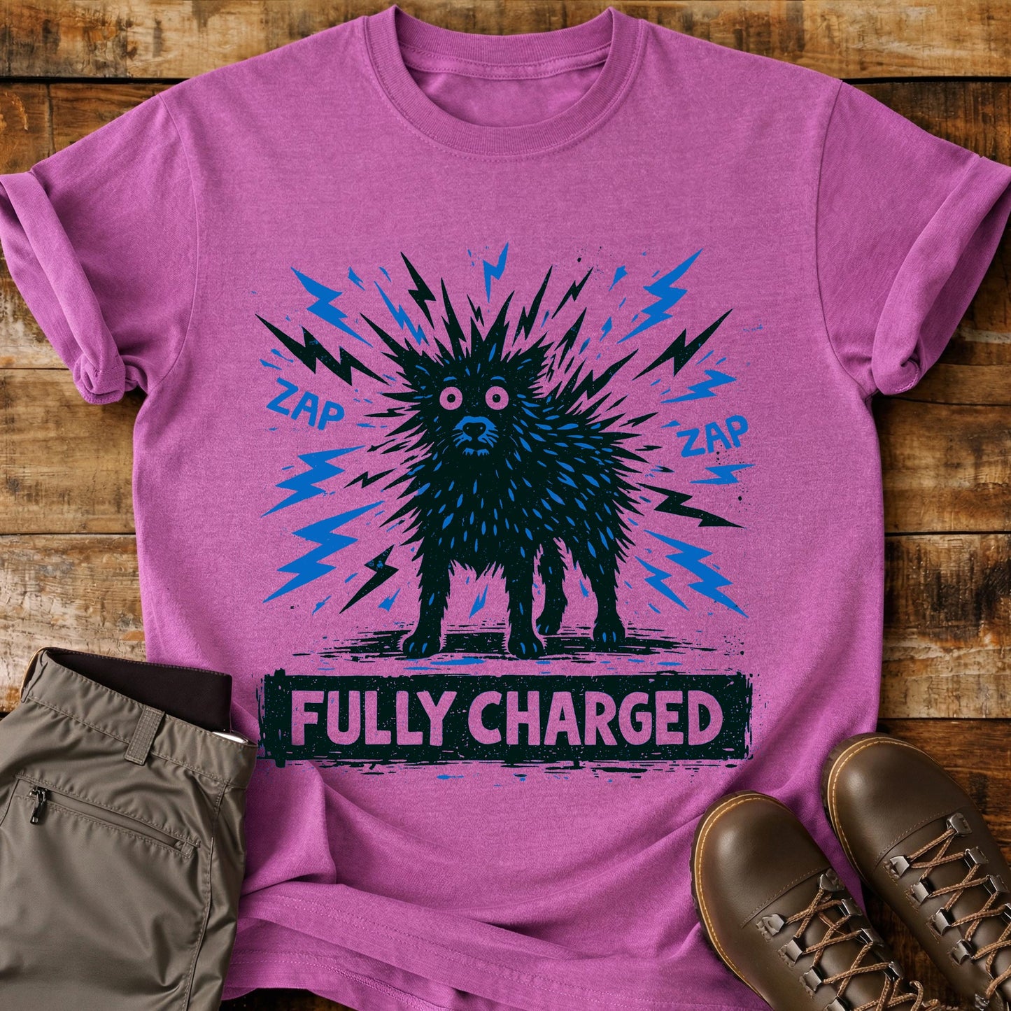 Fully Charged Dog Shocking T-Shirt