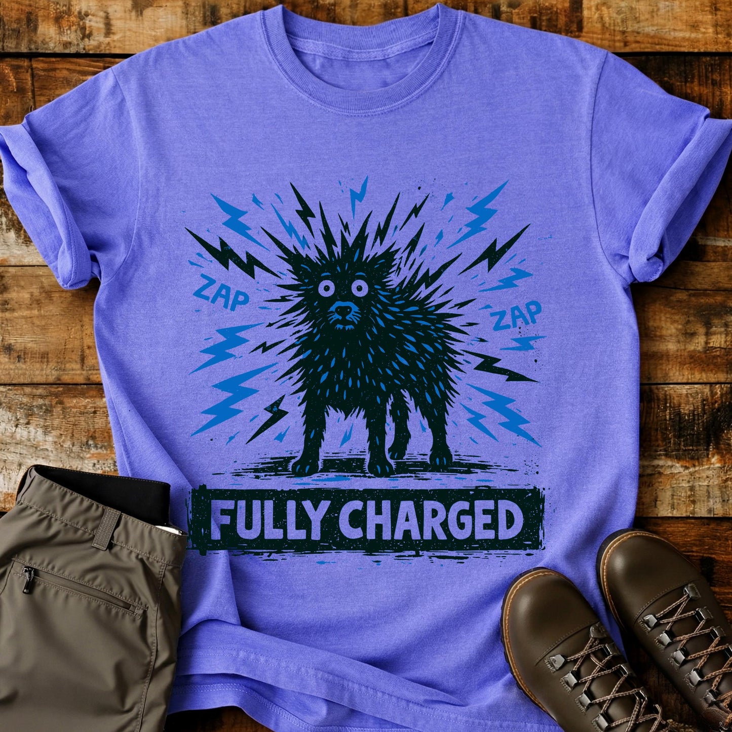Fully Charged Dog Shocking T-Shirt
