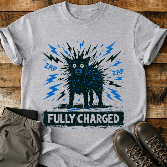 Fully Charged Dog Shocking T-Shirt