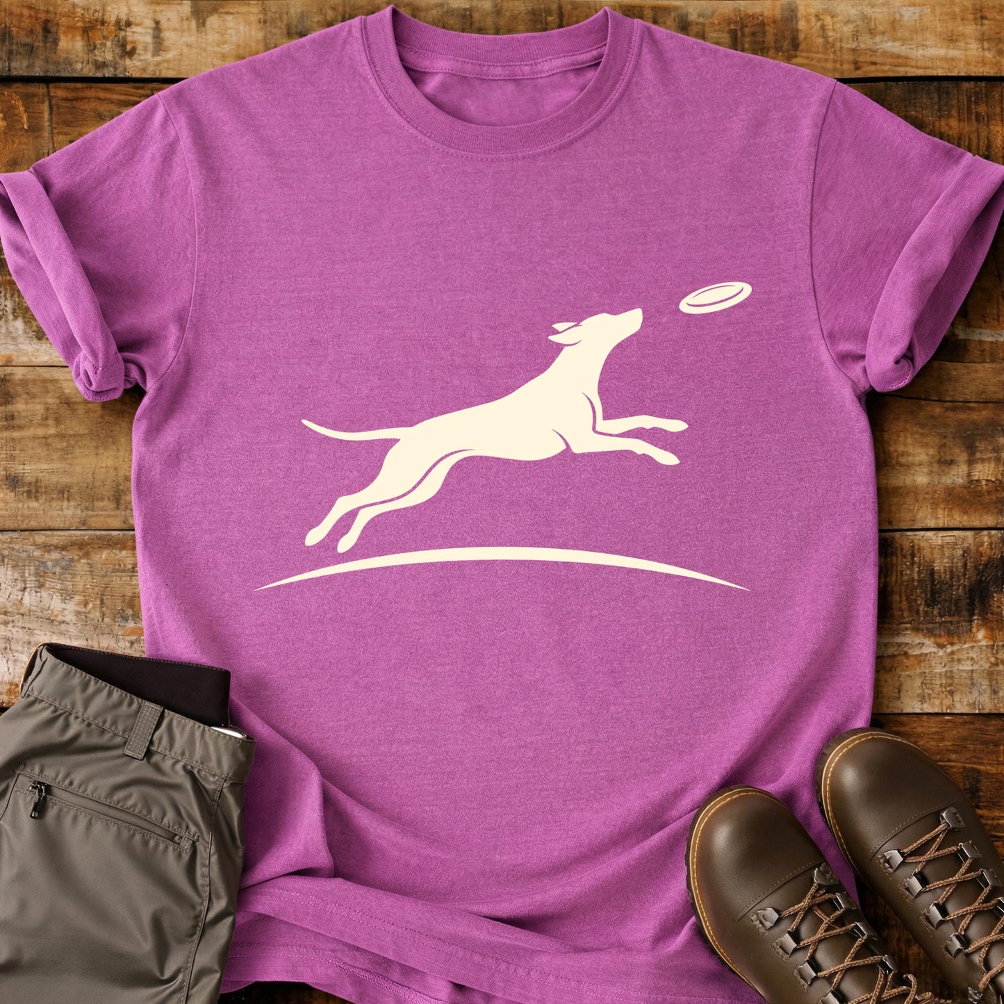 Beautiful Dog Jump Frisbee T-Shirt