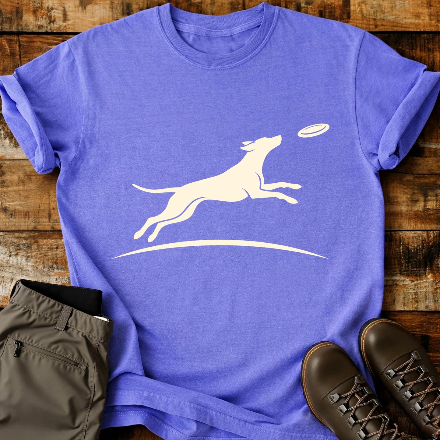 Beautiful Dog Jump Frisbee T-Shirt