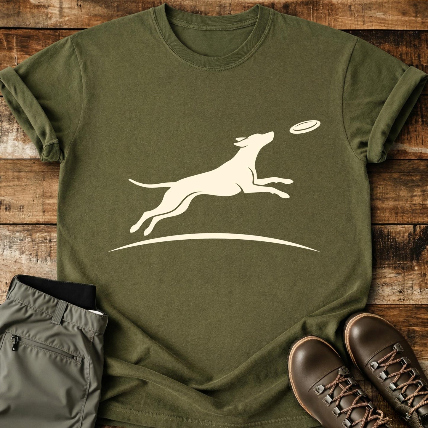 Beautiful Dog Jump Frisbee T-Shirt
