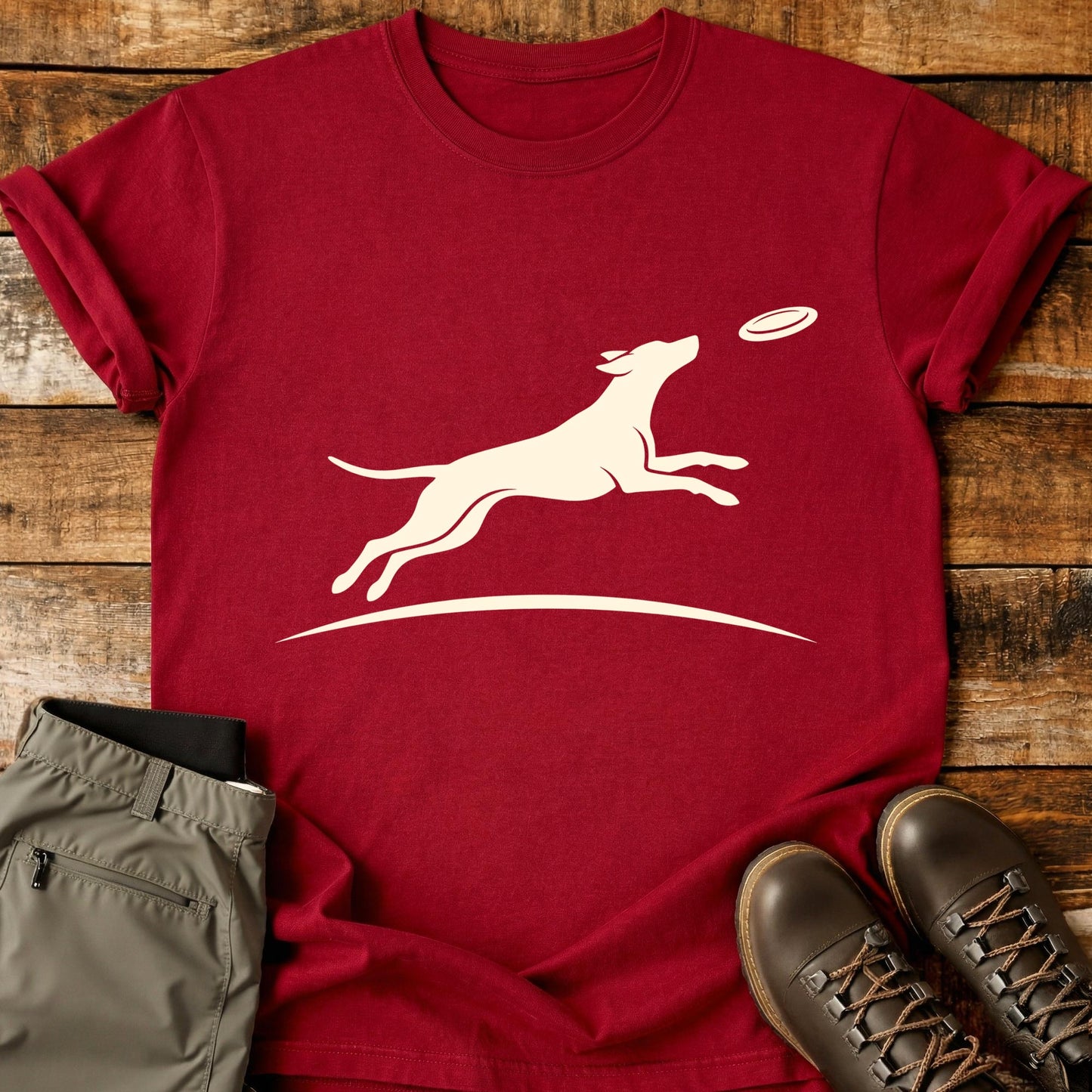 Beautiful Dog Jump Frisbee T-Shirt