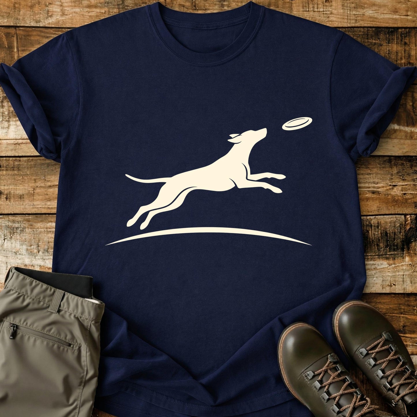 Beautiful Dog Jump Frisbee T-Shirt