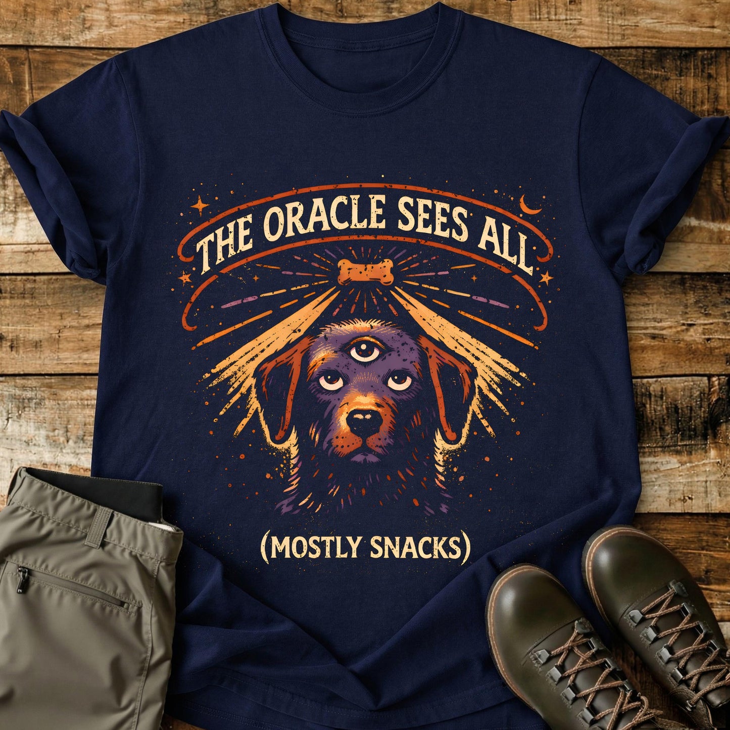 The Oracle Sees All Mostly Snacks T-Shirt