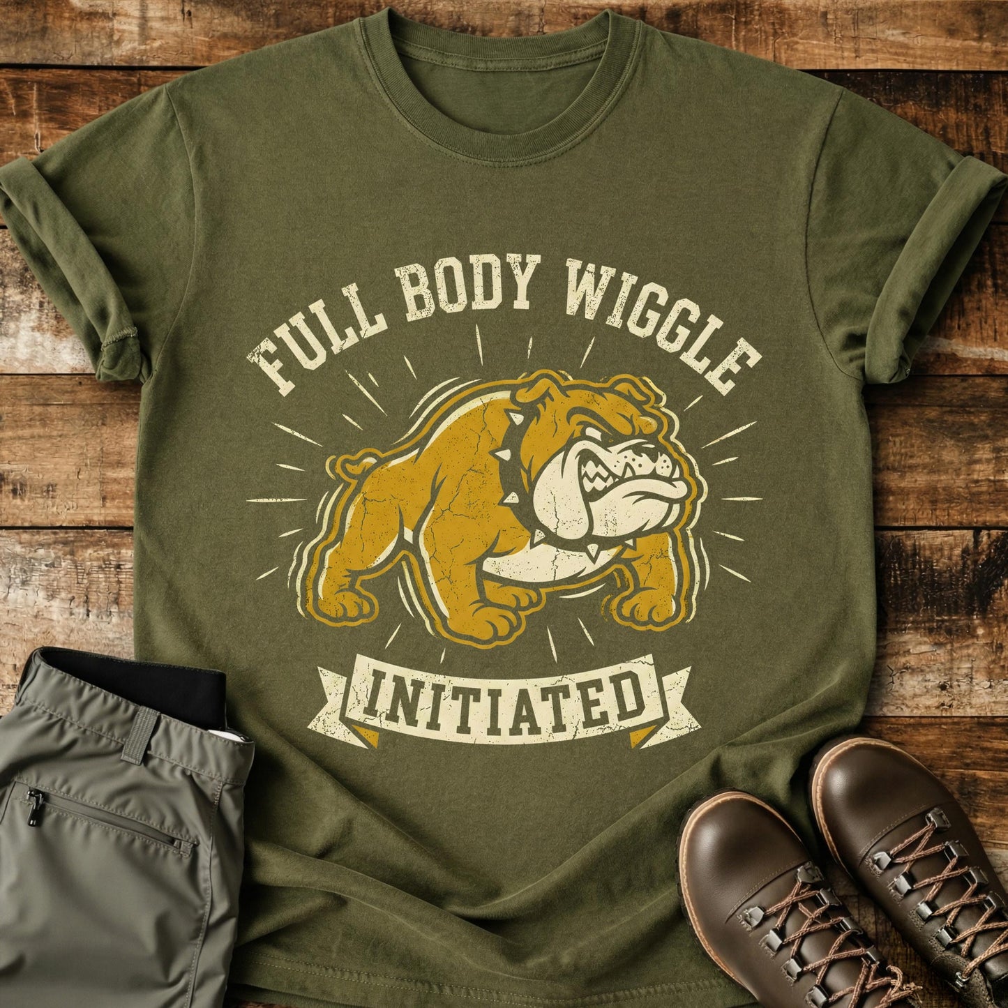 Full Body Wiggle Bulldog T-Shirt