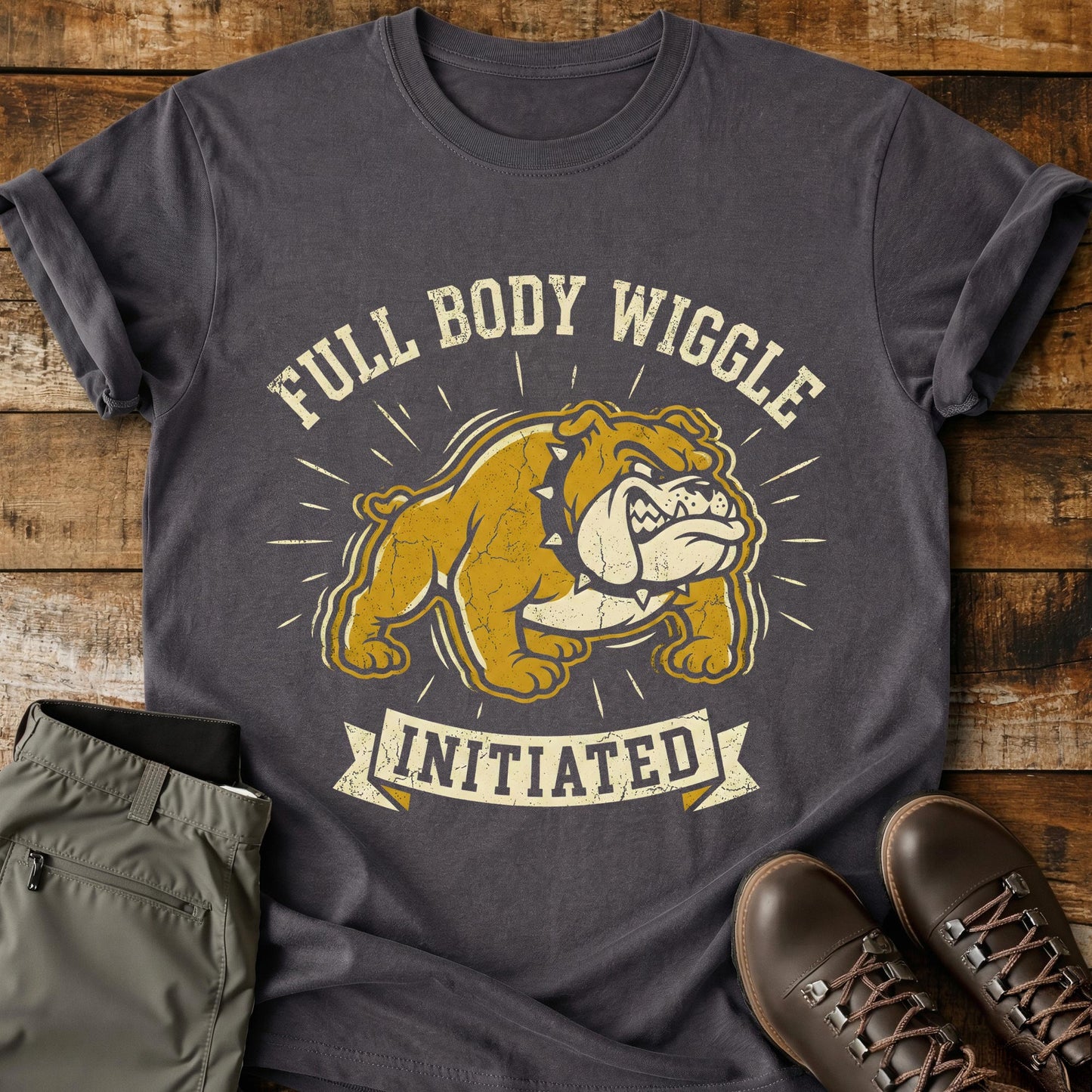 Full Body Wiggle Bulldog T-Shirt