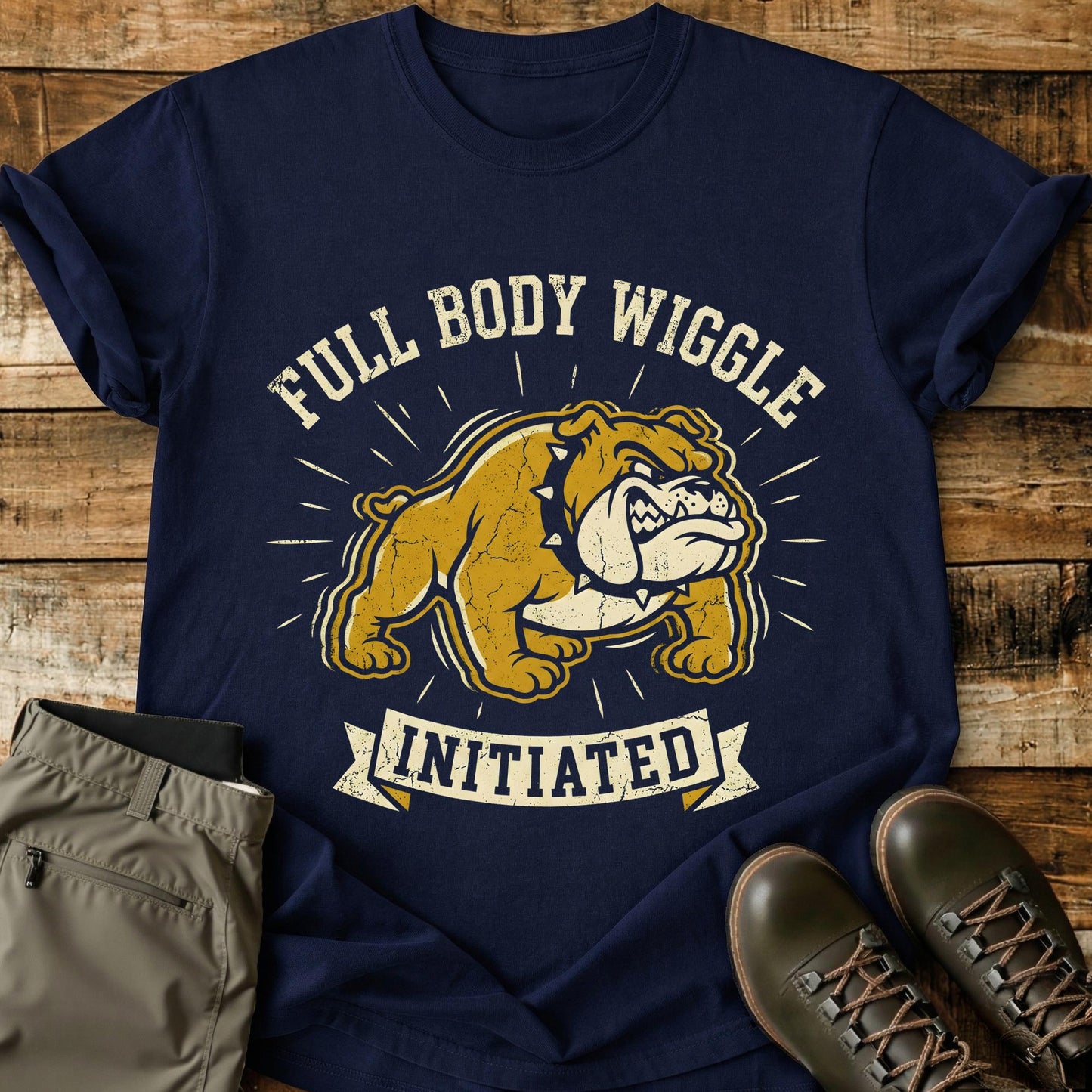 Full Body Wiggle Bulldog T-Shirt