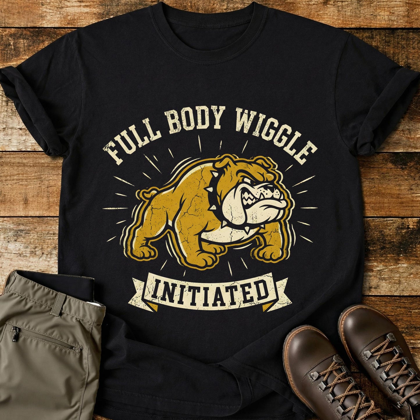 Full Body Wiggle Bulldog T-Shirt
