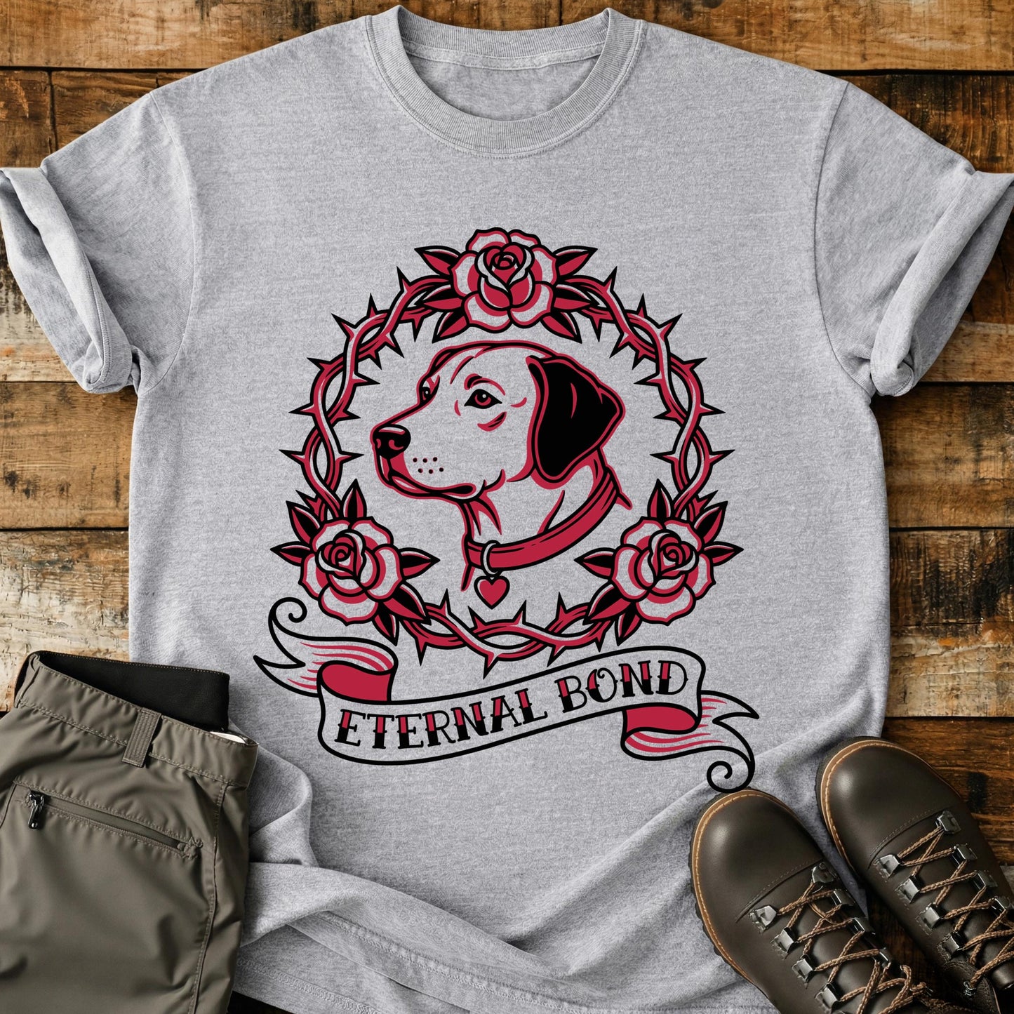 Eternal Bond Dog Tattoo T-Shirt