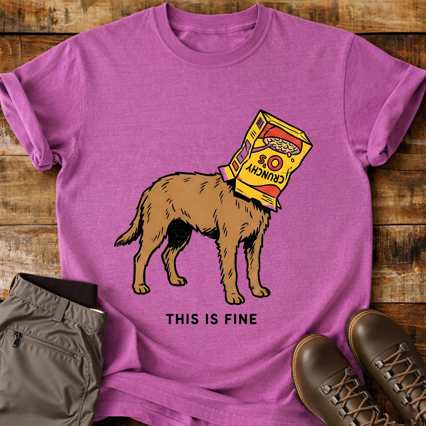 This Is Fine Cereal Box T-Shirt