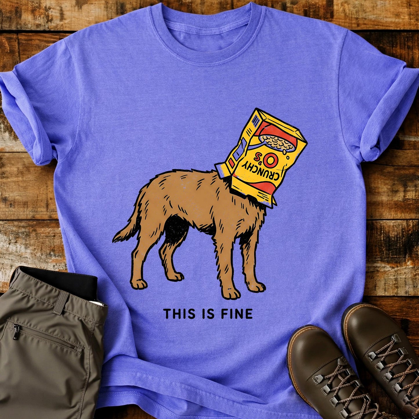 This Is Fine Cereal Box T-Shirt