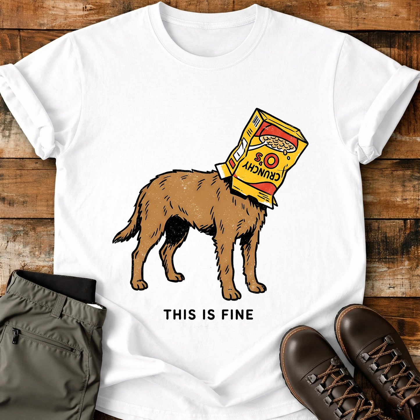 This Is Fine Cereal Box T-Shirt