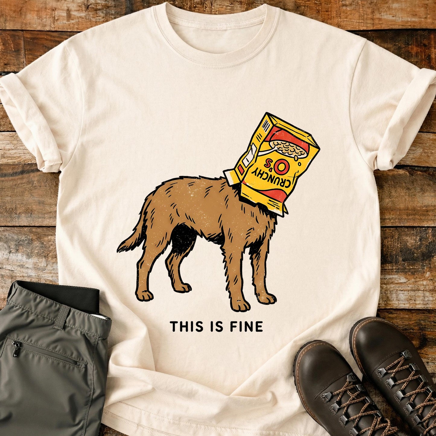 This Is Fine Cereal Box T-Shirt