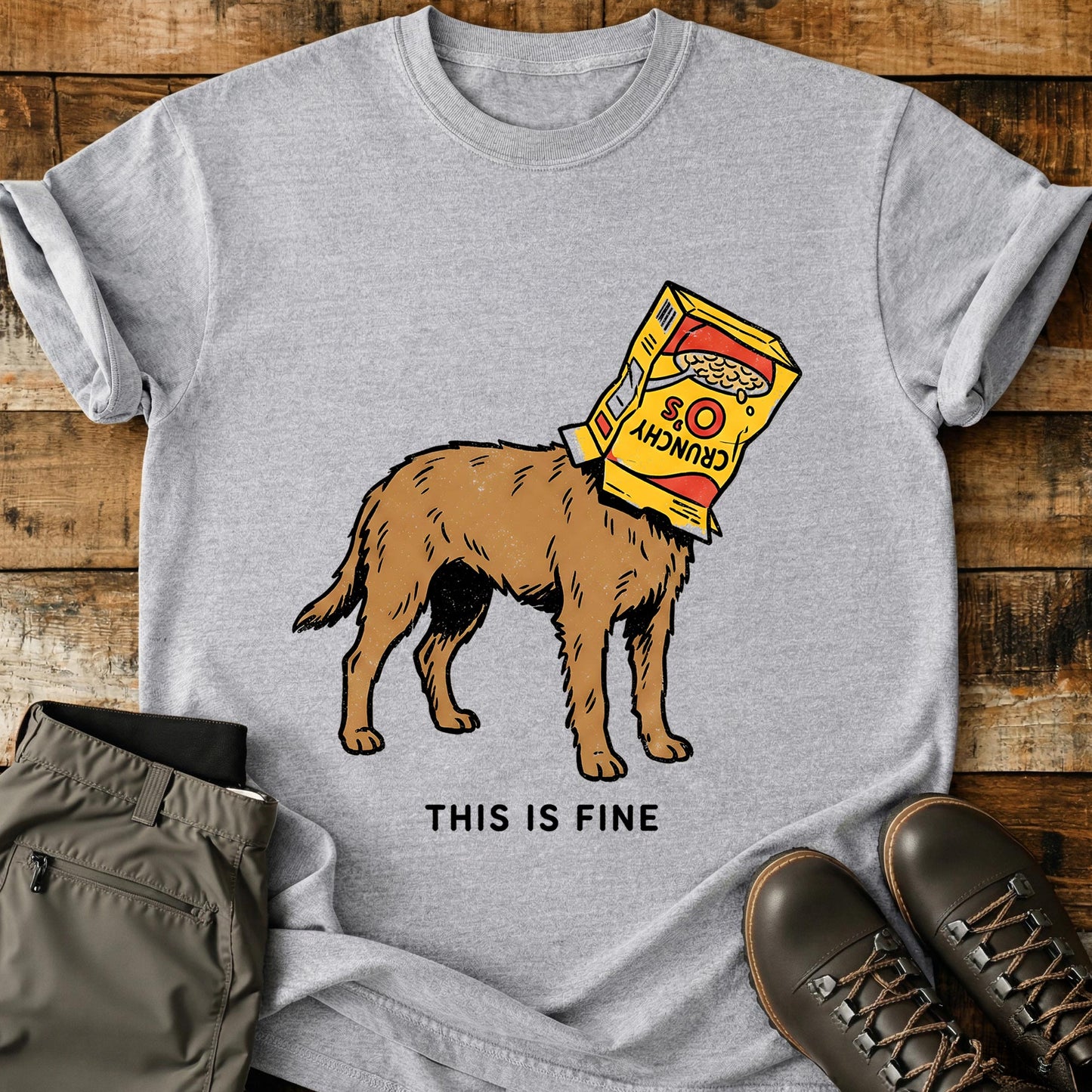 This Is Fine Cereal Box T-Shirt