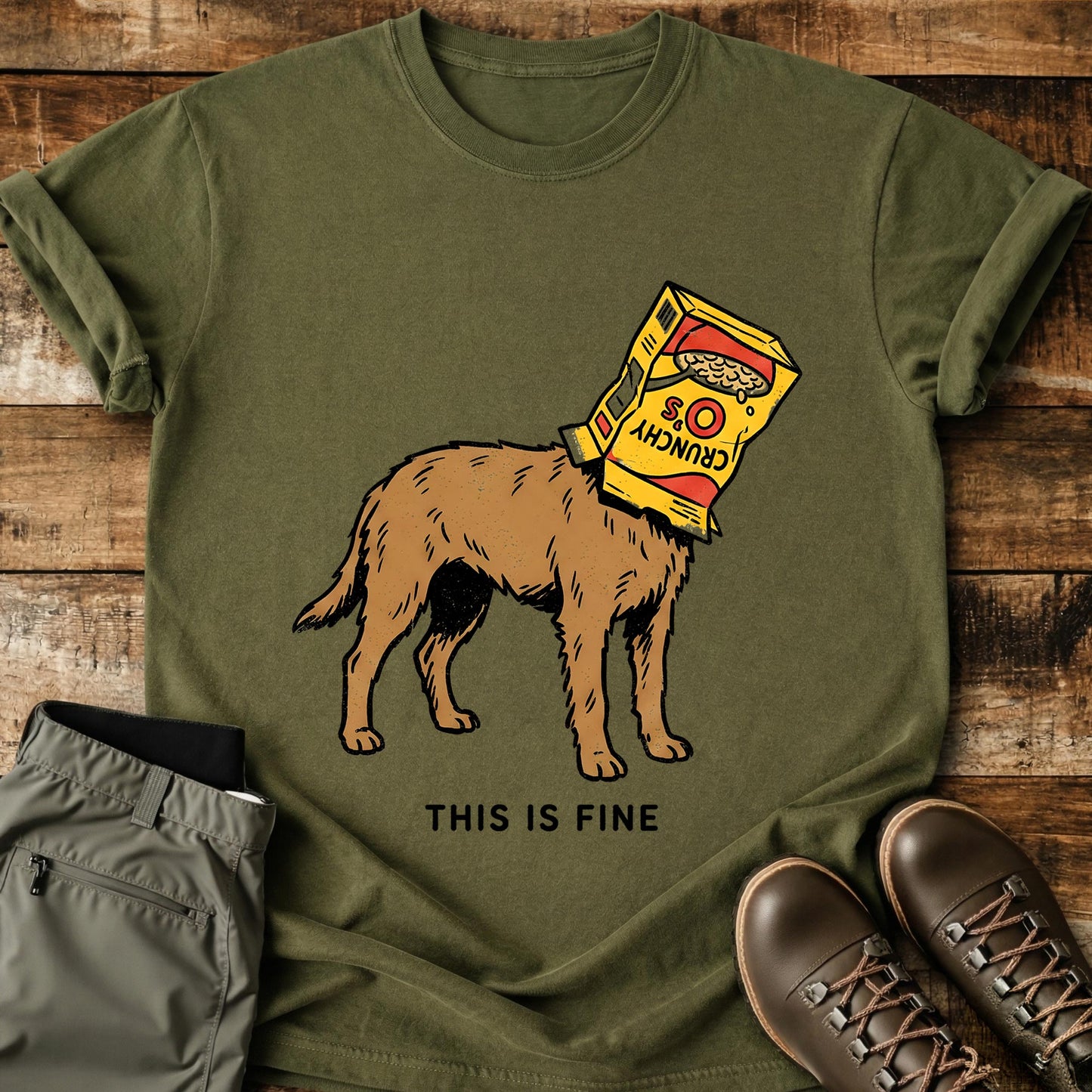 This Is Fine Cereal Box T-Shirt